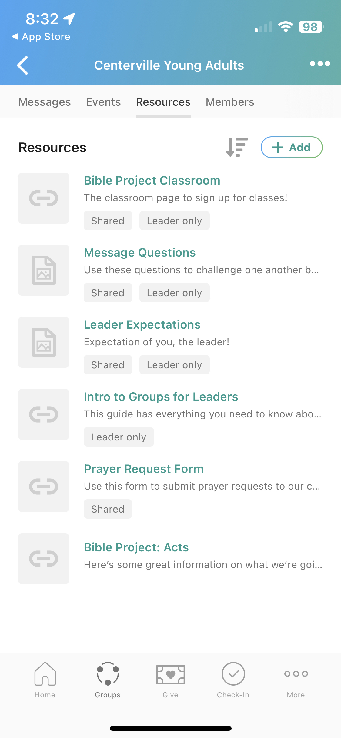 Improved: Add & Edit Resources in Church Center – Groups